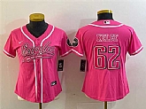 Women's Philadelphia Eagles #62 Jason Kelce Pink Cool Base Stitched Baseball Jersey(Run Small),baseball caps,new era cap wholesale,wholesale hats